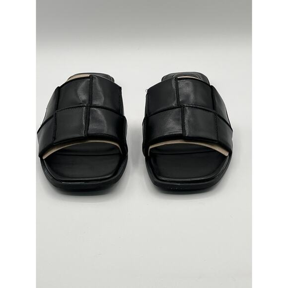 BANDOLINO WOMENS VANELLI SQUARE TOE BLACK CASUAL FLAT FAUX LEATHER SANDALS 9M - Picture 4 of 13